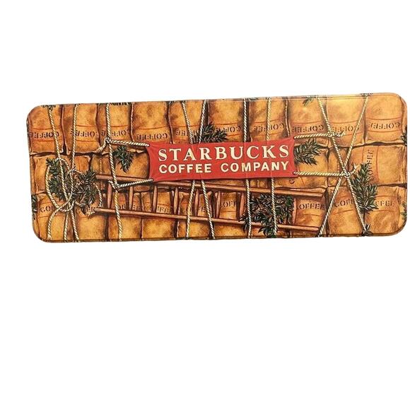 Vintage Starbucks Coffee Tin with Lid Delivery Truck Silver Crane Designs 10x7 - Picture 2 of 5